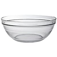 Duralex Made In France - Lys Stackable Clear Glass Bowl, 1-1/2 Quarts 8 Inches