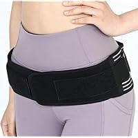 Sacroiliac SI Joint Hip Belt for Women and Men Lower Back Support Belt Compression Hip Brace for Pelvis Joint Trochanter Belt Lumbar Support and Sciatica Pain Relief (Black)