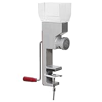 Deluxe Grain Mill with Adjustable Settings - Stainless Steel Manual Grinder for Beans, Corn, Wheat, Rice, Oats, and More - Secure Clamp Mount, Large Hopper Design