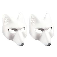 Toyvian 5Pcs Cat Masks White Paper Blank Hand Painted Masks for Halloween  Masquerade Costume Cosplay Accessories