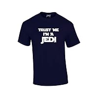 Trust Me I'm A Jedi Short Sleeve T-Shirt Funny Retro Humorous Saracastic -Navy-XL