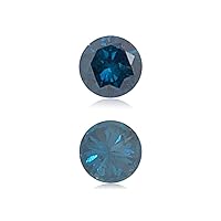 0.45 Cts of 4.85x4.85x3 mm SI1 Round Teal Treated Blue (1 pc) Loose Diamond