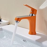Faucets,Kitchen Faucet Fashion Style Bath Basin Brass Faucet Basin Sink Faucet Bathroom Crane Cold and Hot Water Mixer Taps Home Multi-Color/Orange