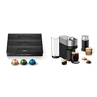 Nespresso Vertuo POP+ Deluxe Coffee and Espresso Machine by Breville with Milk Frother, Titan and Capsules, Medium and Dark Roast Coffee, Variety Pack