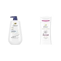 Dove Body Wash with Pump Deep Moisture 30.6 oz & Advanced Care Antiperspirant Deodorant Stick Clear Finish 2.6 oz Bundle