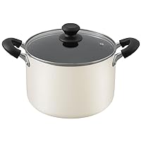 Iris Ohyama DIS-P22D DIS-P22D Pot, 8.7 inches (22 cm), Deep Type, Gas Fire/Induction Compatible, Includes Lid, Diamond Coat, Long Lasting, Non-Sticking, Easy to Clean