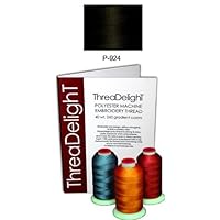 1 cone of ThreaDeligh Polyester Embroidery Thread - Black P924-1100 yards - 40wt