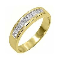 14k Yellow Gold Princess Cut 8-Stone Diamond Ring 1 Carat