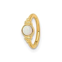 14k Gold Simulated Opal Cartilage Ring Measures 3.72mm Wide Jewelry Gifts for Women