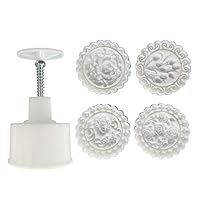 Moon Cake Mold Set Mould-Stamp Craft Tulip-Press Hand-Pressure Molds For Mid-Autumn DIY Pastry Tool Maker