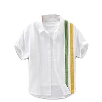 Summer Minimalist Casual Loose Oversize Fashionable Lapel Patchwork Versatile Short Sleeved Shirt for Men
