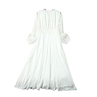 White Chiffon Long Dresses for Women Elegant Party Dresses for Women Full Sleeve Lace Party Robe Summer