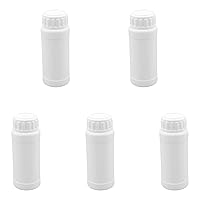 Othmro 20Pcs 100ml Plastic Bottles, Lab Cylindrical Chemical Reagent Bottle, Wide Mouth Laboratory Reagent Bottle, Sample Sealing Liquid Storage Container for Food Store White