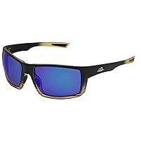 Bullhead Safety Sawfish Polarized Safety Glasses with Performance Fog Technology, Blue Light Glasses with UV Light Protection and Anti-Scratch Coating, Blue Mirror Lenses, Tortoise/Black Frame