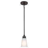 Kichler Erma Mini Pendant Light with Satin Etched Glass, Updated Traditional Ceiling Light for Kitchen Island, Olde Bronze®, (5