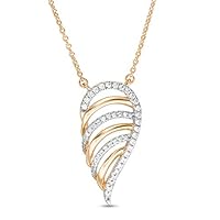 0.20 CT Round Cut Created Diamond Designer Pendant Necklace 14K Yellow Gold Over