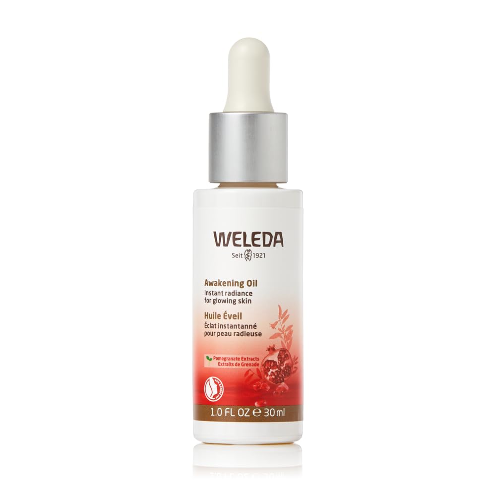 Weleda Awakening Face Oil, 1 Fluid Ounce, Plant Rich Moisturizer with Pomegranate Extract and Aloe Vera