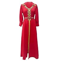 Ethnic Evening Party Dress:Women's Dubai Handmade Rhinestone Gown,Islamic Turkish Moroccan Abaya