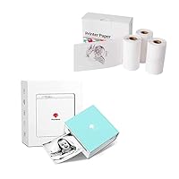 Phomemo Mini Sticker Printer- M02 Inkless Thermal Printer for Phone with 3Roll White M02 Sticker Paper, for Gift, Kids DIY, Anatomy, Photo, Graphics, Journal