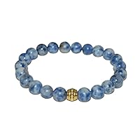 Natural Sodalite 6mm rondelle smooth 7inch Semi-Precious Gemstones Beaded Bracelets for Men Women Healing Crystal Stretch Beaded Bracelet Unisex