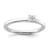 14k White Gold Lab Grown Diamond Two Promises Com Promise Band Ring Size 7.00 Jewelry Gifts for Women