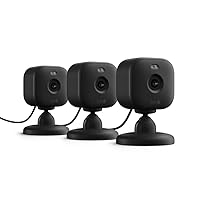 All-New Blink Mini 2 — Plug-in smart security camera, HD night view in color, built-in spotlight, two-way audio, motion detection, Works with Alexa — 3 cameras (Black)