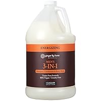 Ginger Lily Farms Botanicals Men's 3-in-1 Shampoo, Conditioner & Body Wash, 100% Vegan & Cruelty-Free, Energizing Scent, 1 Gallon (128 fl oz) Refill