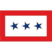 Blue Three Star Family Member Service Super Poly Full Sized Flag by EE