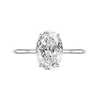 5 CT Oval Moissanite Engagement Ring Wedding Eternity Band Vintage Solitaire Antique 4-Prong -Setting Setting Silver Jewelry Anniversary Promise Vintage Ring Gift For Her
