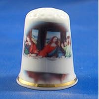 Porcelain China Collectable Thimble - The Last Supper with Gift Box