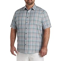Synrgy by DXL Men's Big and Tall Plaid Microfiber Sport Shirt