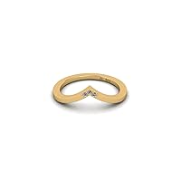0.03ct Diamond Triad Minimal Ring in 14KT Gold April Birthstone Rings Valentine Anniversary Birthday Jewelry Gifts for Women Girls
