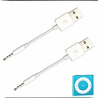Adwox Charging Cable for iPod Shuffle Cable USB Data Sync Cable Cord 3.5mm Male AUX Plug to USB Male Adapter Cable Charger Converter Headphone Audio Extender Jack for iPod Shuffle 3 4 5 6 Gen 2-Pack 