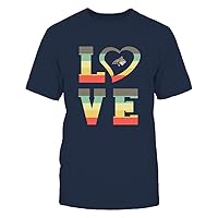 FanPrint Montana State Bobcats - Stacked Love - Heart Shape - University Team Logo - T-Shirt