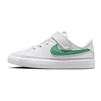 Nike Court Legacy Little Kids' Shoes (DA5381-120, White/Football Grey/Stadium Green) Size 12.5