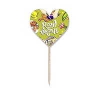 Raw vegan Vegetables Potato Tomato Toothpick Flags Heart Lable Cupcake Picks