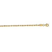 14k Gold Shiny Solid Sparkle Cut Rope Chain Necklace Jewelry for Women in White Gold Yellow Gold Rose Gold Choice of Lengths 22 16 18 20 24 30 and Variety of mm Options