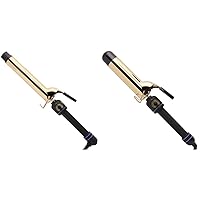 HOT TOOLS Pro Artist 24K Gold Extra Long Curling Iron/Wand | Long Lasting Defined Curls, (1-1/4 in) & Pro Signature Gold Curling Iron | Long-Lasting, Defined Curls, (1-1/2 in)