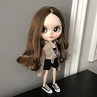 Clothes for Blythe Doll Licca Azone Ob24 Lijia Cloth T-Shirt Jeans Baby Dress Skirt (Shirt + Black Wrapped Chest + Shorts)