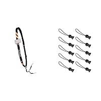 Ergodyne Squids 3137 Barcode Scanner Padded Harness, Sling Style, Tethering Lanyard for Bar Code Scanners, Black & Squids 3133 Barcode Scanner Lanyard-Loop Attachment, 10-Pack, Black