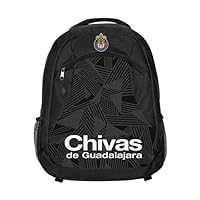 Icon Sports Fan Shop World Soccer Club Team Logo Officially Licensed Premium Backpack (CHIVAS DE GUADALAJARA, ONE SIZE)