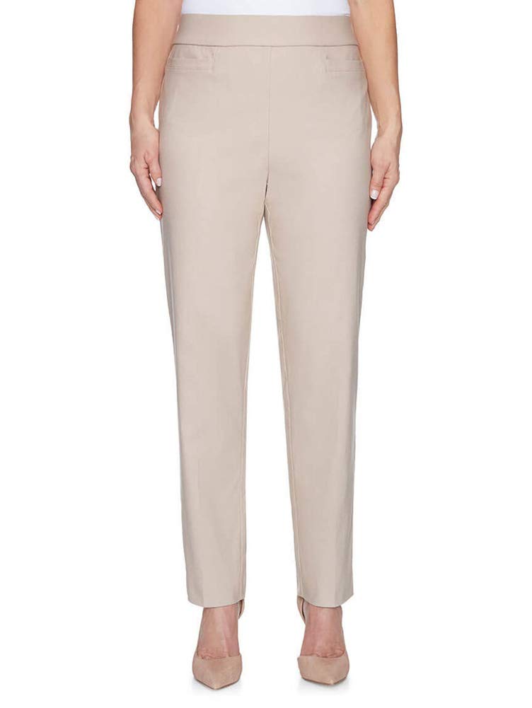 Alfred Dunner womens Womens Petite Classic Allure Fit Proportioned Pant With Elastic Comfort Waistband
