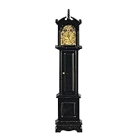 Town Square Miniatures Dollhouse Black Victorian Grandfather Clock with Finial Hall Furniture 1:12