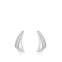 Created Round Cut White Diamond 925 Sterling Silver 14K White Gold Over Diamond Stud Earring for Women's & Girl's