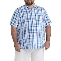 Oak Hill by DXL Men's Big and Tall Seersucker Plaid Sport Shirt