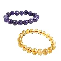 Frienemy Presents Amethyst Bracelet & Citrine Bracelet for Reiki Wealth Will Power Luck Laboratory Tested and for Men and #Frienemy-1072