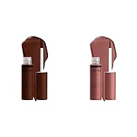 NYX Butter Gloss Brown Sugar Non-Sticky Lip Gloss Bundle - Lava Cake (Rich Brown), Spiked Toffee (Brown Mauve)