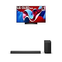 LG 48-Inch Class OLED evo C4 Series Smart TV 4K Processor Flat Screen with Magic Remote AI-Powered with Alexa Built-in (OLED48C4PUA, 2024), 3.1.1 ch. Sound Bar with Dolby Atmos