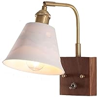 Wall Mount Light, Wall Lamp Sconce with Ceramic Glass Shade, Swing Arm Wall Lights Fixtures with On/Off Switch, Bedside Reading Lamp Lámpara De Pared