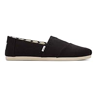 TOMS Women's Alpargata Recycled Cotton Canvas Loafer Flat, Black, 12